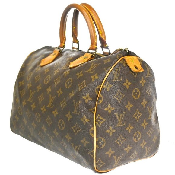 Authentic LOUIS VUITTON Speedy 30 Travel Hand Bag Monogram Leather Brown - Picture 12 of 16
